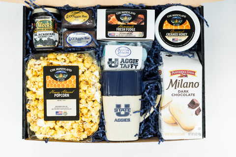 Blue and White Aggie Pride Gift Box