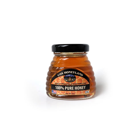 3 oz glass skep pure honey