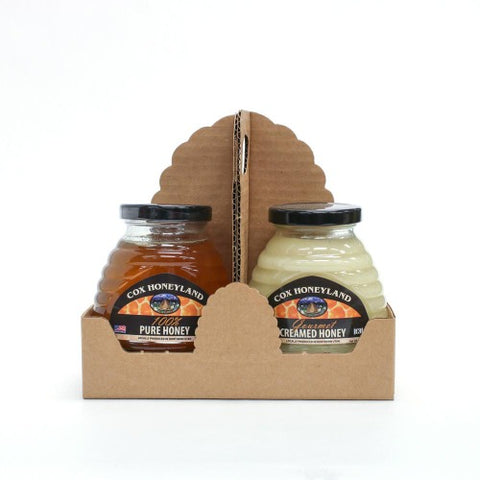 12 oz Glass Beehive Jar Duo Gift Box