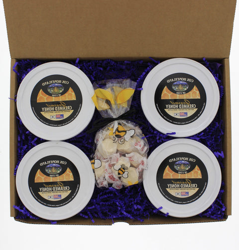Quad 12 oz Tub Creamed Honey Gift Box
